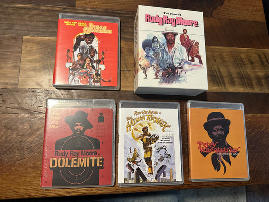 The Films of Rudy Ray Moore Blu ray-Boxset-Vinegar Syndrome-4 Films-1 New, 3 Used