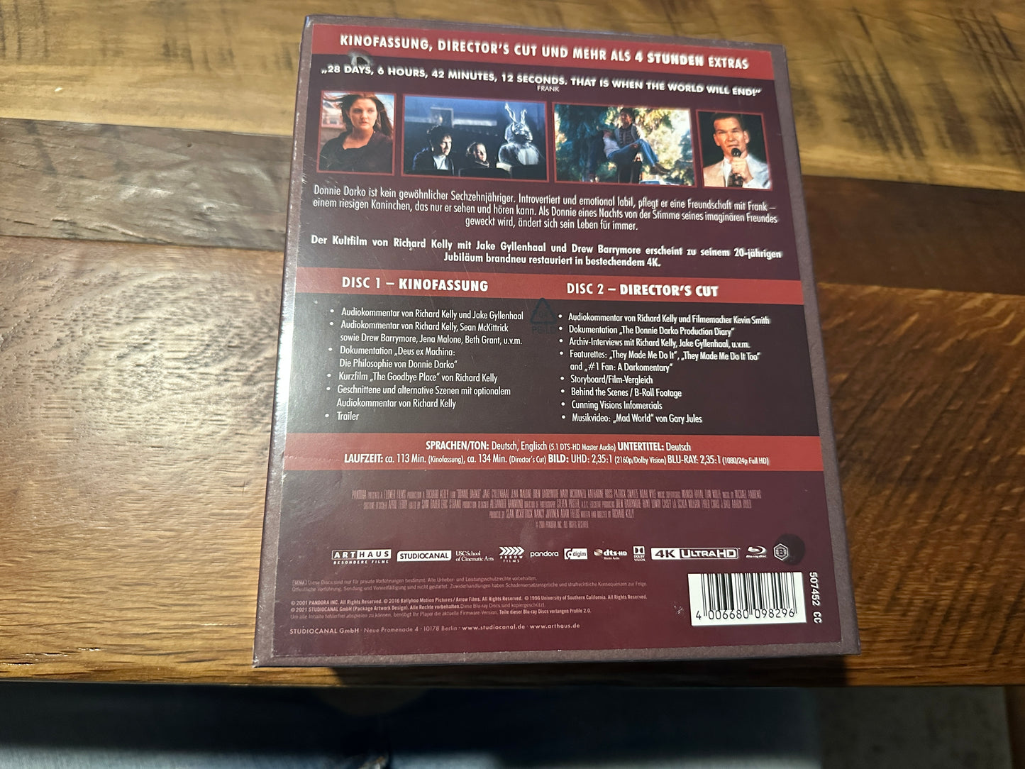 Donnie Darko (4K Ultra HD/Blu ray,   Limited Collector’s Ed, Reg B Blu ray, NEW)