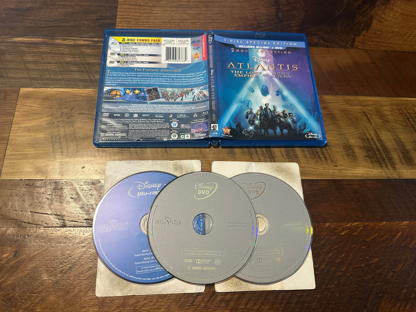 Atlantis The Lost Empire & Milo’s Return (Blu ray/DVD, 2 Movie Collection, Disney)