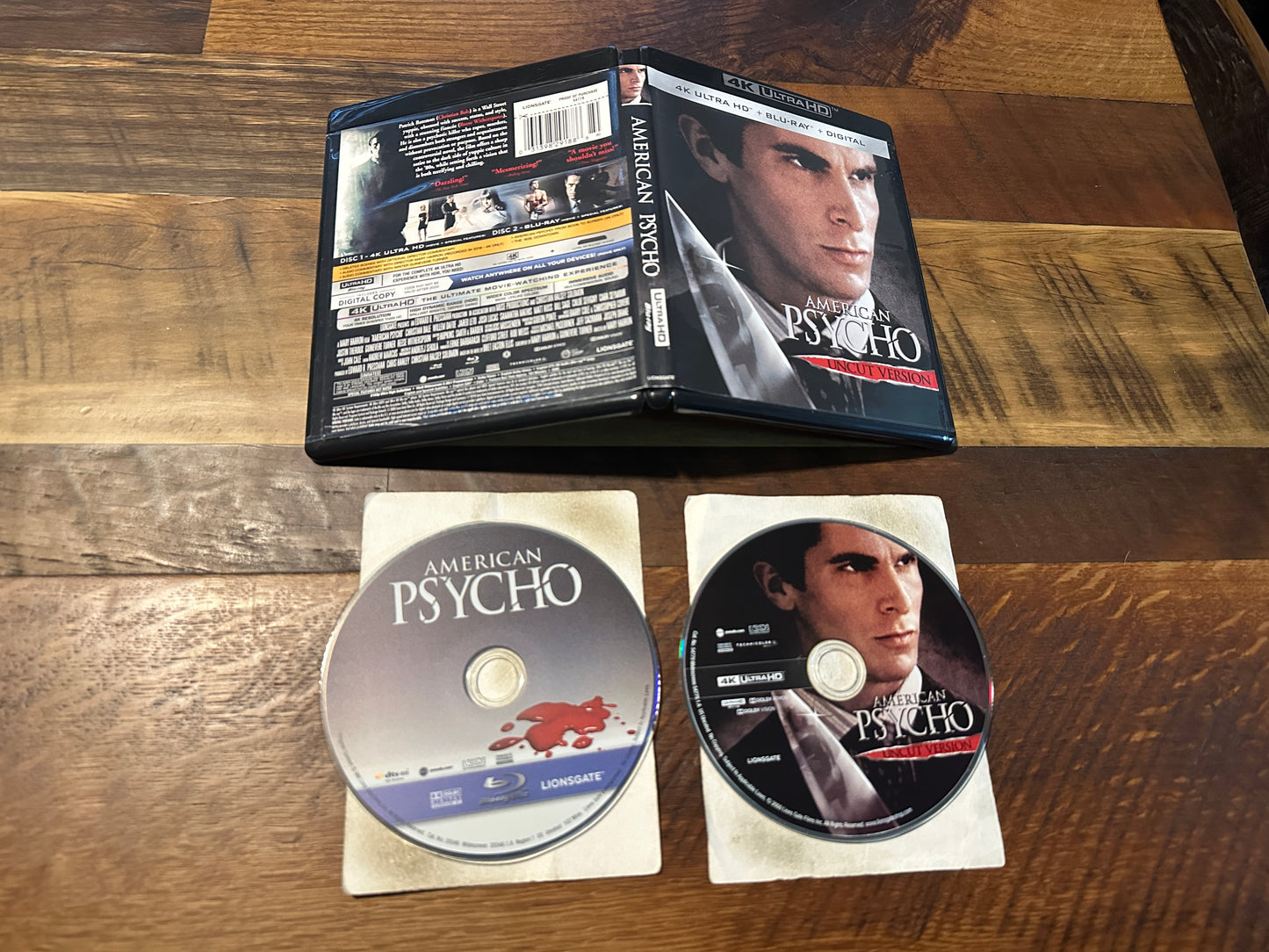 American Psycho (4K Ultra HD/Blu ray, Lionsgate, 2 Disc, 2000 Horror, No Digital)