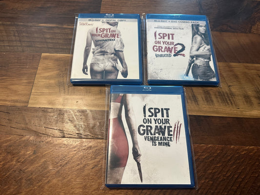 I Spit On Your Grave 1 & 2 & 3 Blu rays-Revenge Horror-Widescreen-