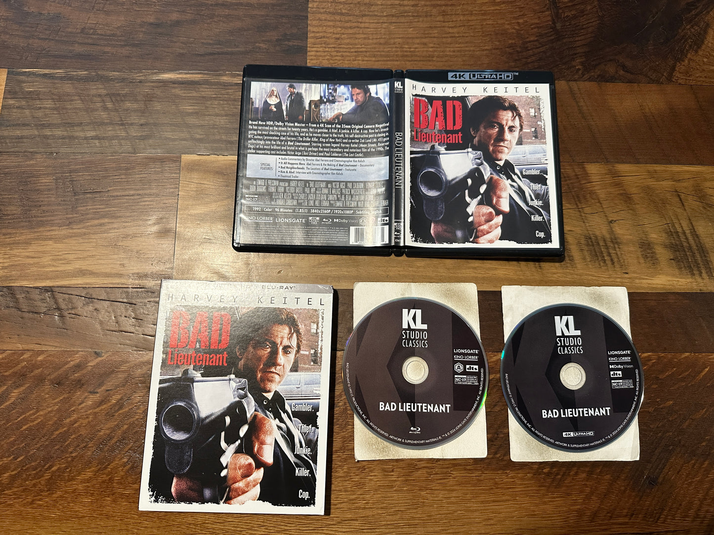 Bad Lieutenant (4K Ultra HD, Kino Lorber, 90’s, Slipcover, Harvey Keitel)