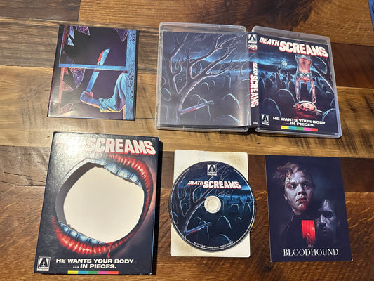Death Screams Blu ray-Arrow Video-Slipcover-Limited Edition-Booklet