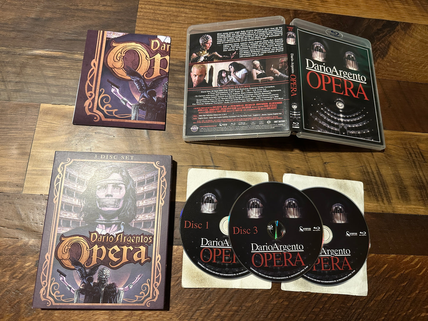 Opera (Blu ray, Scorpion Releasing, 3 Disc, Slipcover, Dario Argento Classic)
