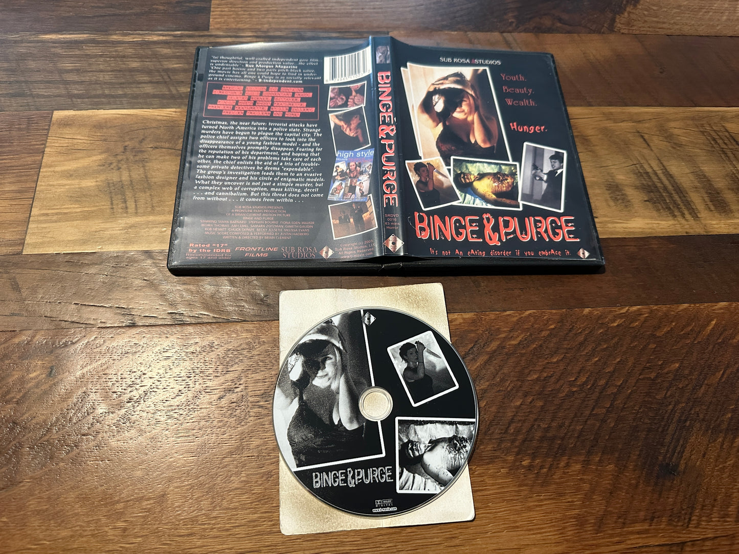 Binge & Purge (DVD, Sub Rosa Studios, Obscure Horror, Special Edition)