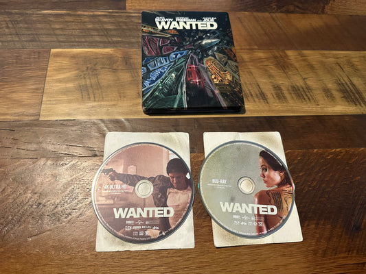 Wanted 4K Ultra HD/Blu ray-Shout Select-Steelbook-Morgan Freeman-
