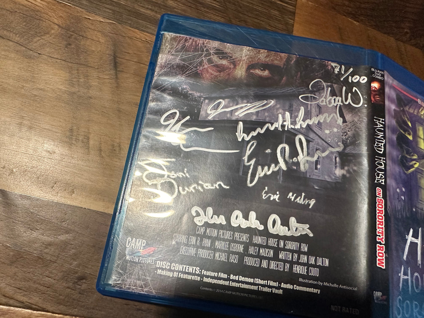 Haunted House On Sorority Row Blu ray/DVD-Cast Signed-100 Made