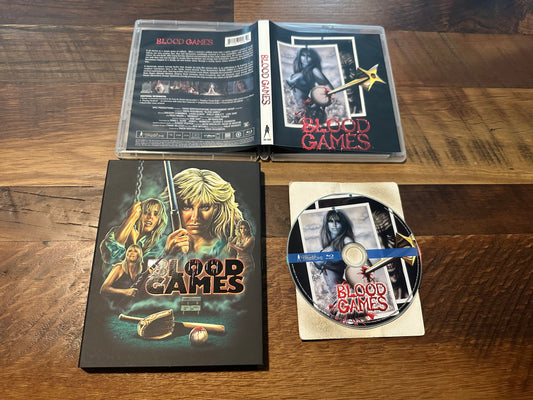 Blood Games Blu ray-Vinegar Syndrome-Slipcover-90’s Horror Classic