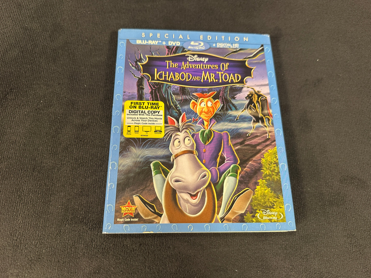 The Adventures Of Ichabod and Mr. Toad (Blu ray, Slipcover, Disney, No Dig)
