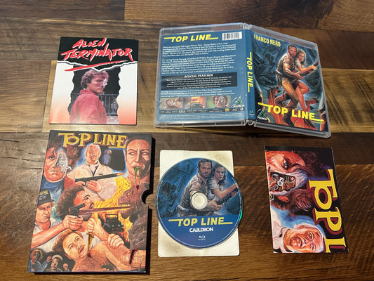 Top line (Blu ray, Cauldron Films, Slipcase, 80’s Classic, Franco Nero)