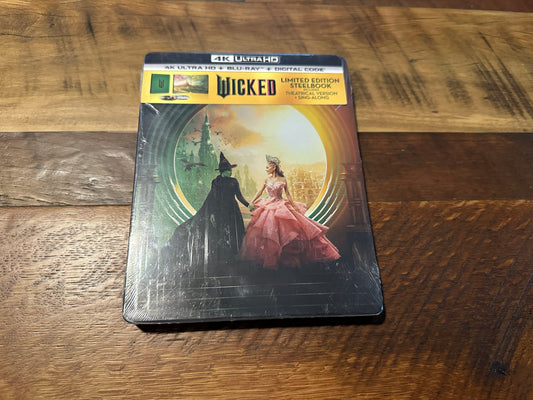 Wicked (4K Ultra HD/Blu ray, Steelbook, Walmart Exclusive, NEW)