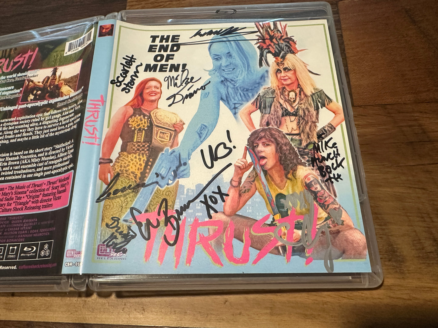 Thrust Blu ray-Vinegar Syndrome Partner Label-Cast Signed-Slipcover-