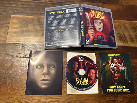Deadly Manor Blu ray-Arrow Video-Booklet-80’s Horror Classic-