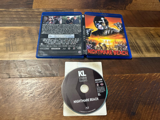 Nightmare Beach Blu ray-Kino Lorber-80’s John Saxon Classic-