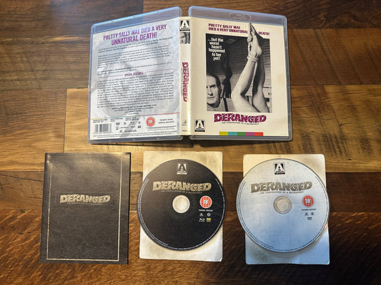 Deranged Blu ray-Arrow Video-70’s Horror Classic-Booklet-Region B