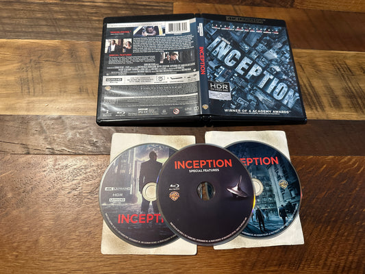 Inception (4K Ultra HD/Blu ray, Warner Bros, 3 Disc, L DiCaprio, No Digital)