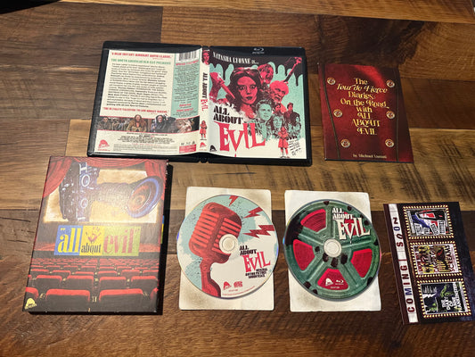 All About Evil Blu ray/CD-Severin Films-Slipcover-2 Disc-Booklet-