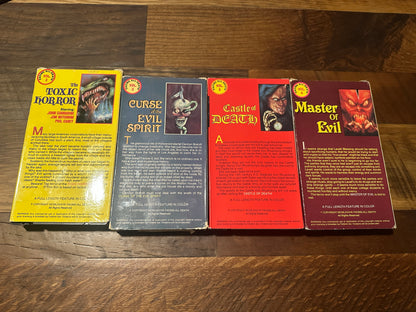 Toxic Horror, Curse of the Evil Spirit, Castle of Death, Master Of Evil VHS’s