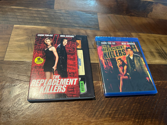The Replacement Killers (Blu ray, Mill Creek Entertainment, VHS Slipcover, NEW)