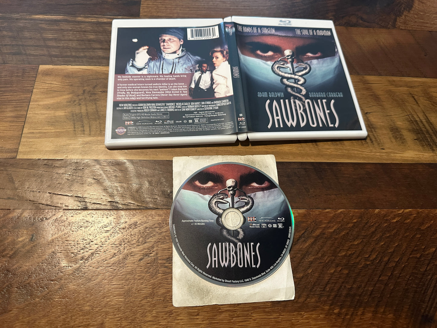 Sawbones (Blu ray, Scream Factory, 90’s Horror Classic, Widescreen)