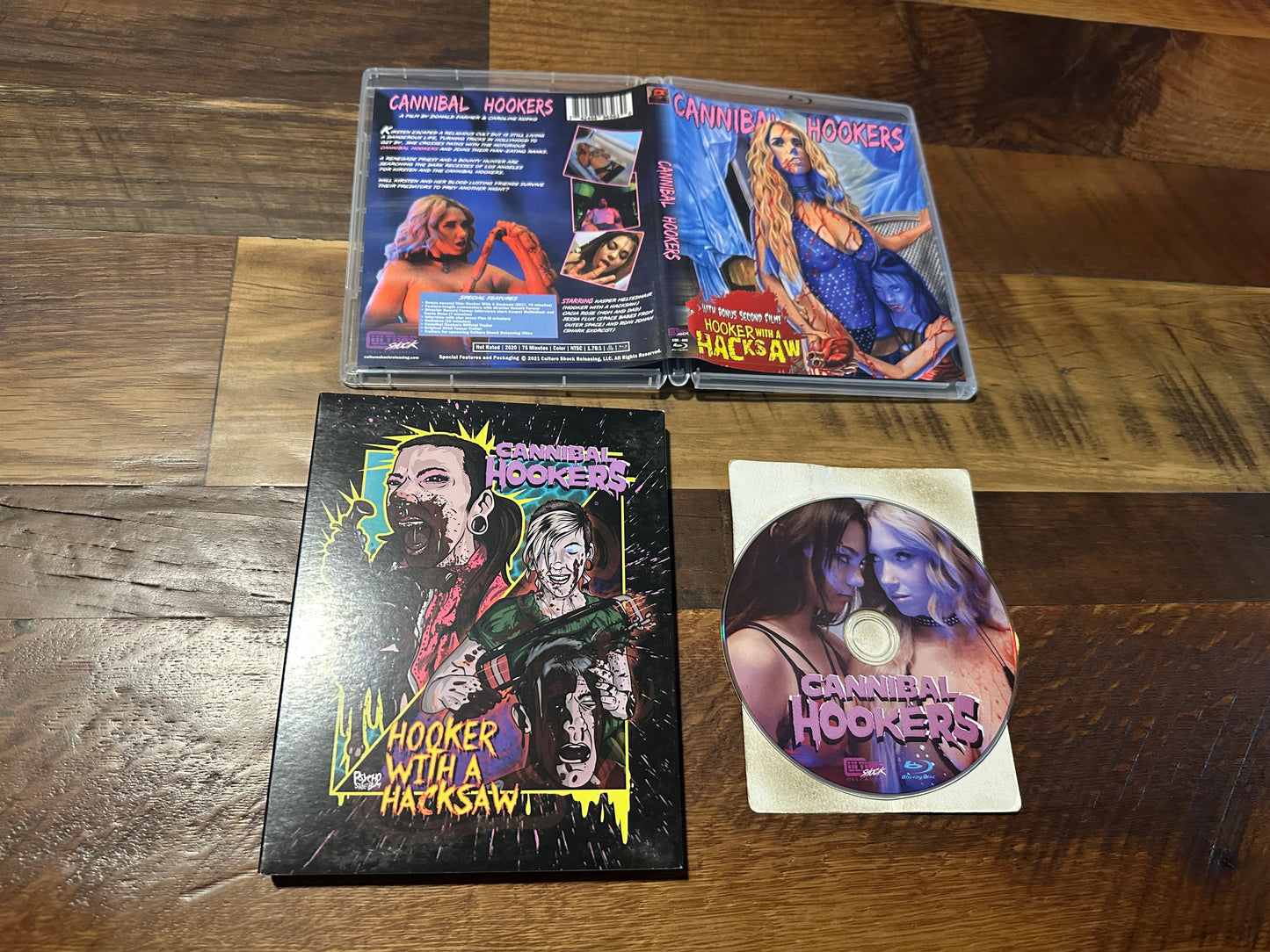 Cannibal Hookers & Hooker With A Hacksaw (Blu ray, Culture Shock, Slipcover)