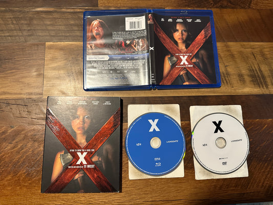 X (Blu ray, A24, Mia Goth Horror Classic, Widescreen, Slipcover)