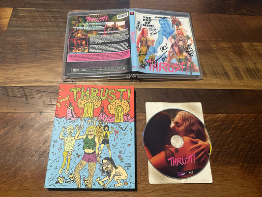 Thrust Blu ray-Vinegar Syndrome Partner Label-Cast Signed-Slipcover-