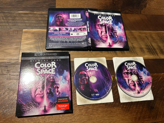 Color Out Of Space (4K Ultra HD/ Blu ray, RLJE Films, Slipcover, Nicholas Cage)