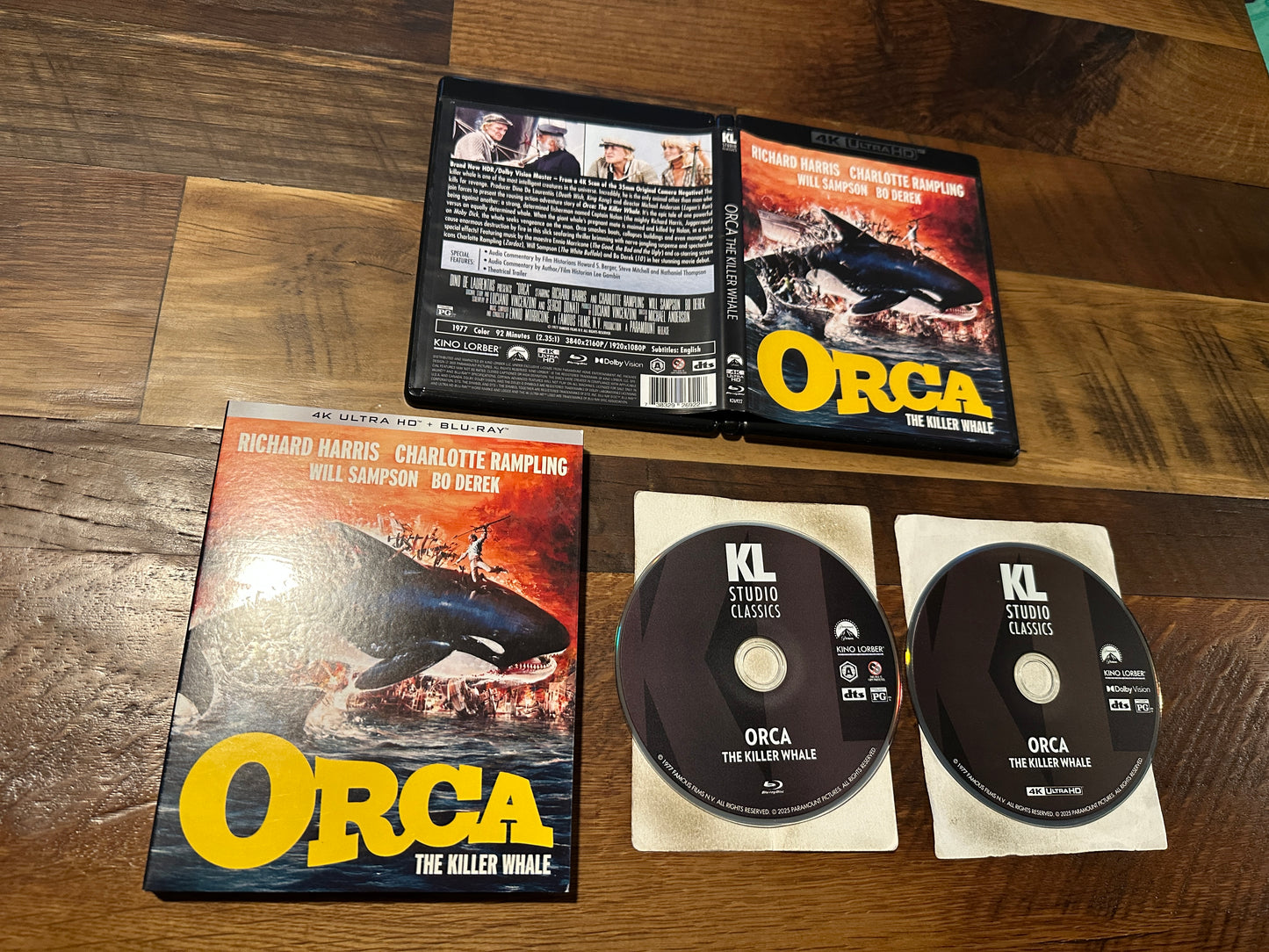 Orca The Killer Whale (4K Ultra HD/Blu ray, Kino Lorber, Slipcover, 70’s Classic)