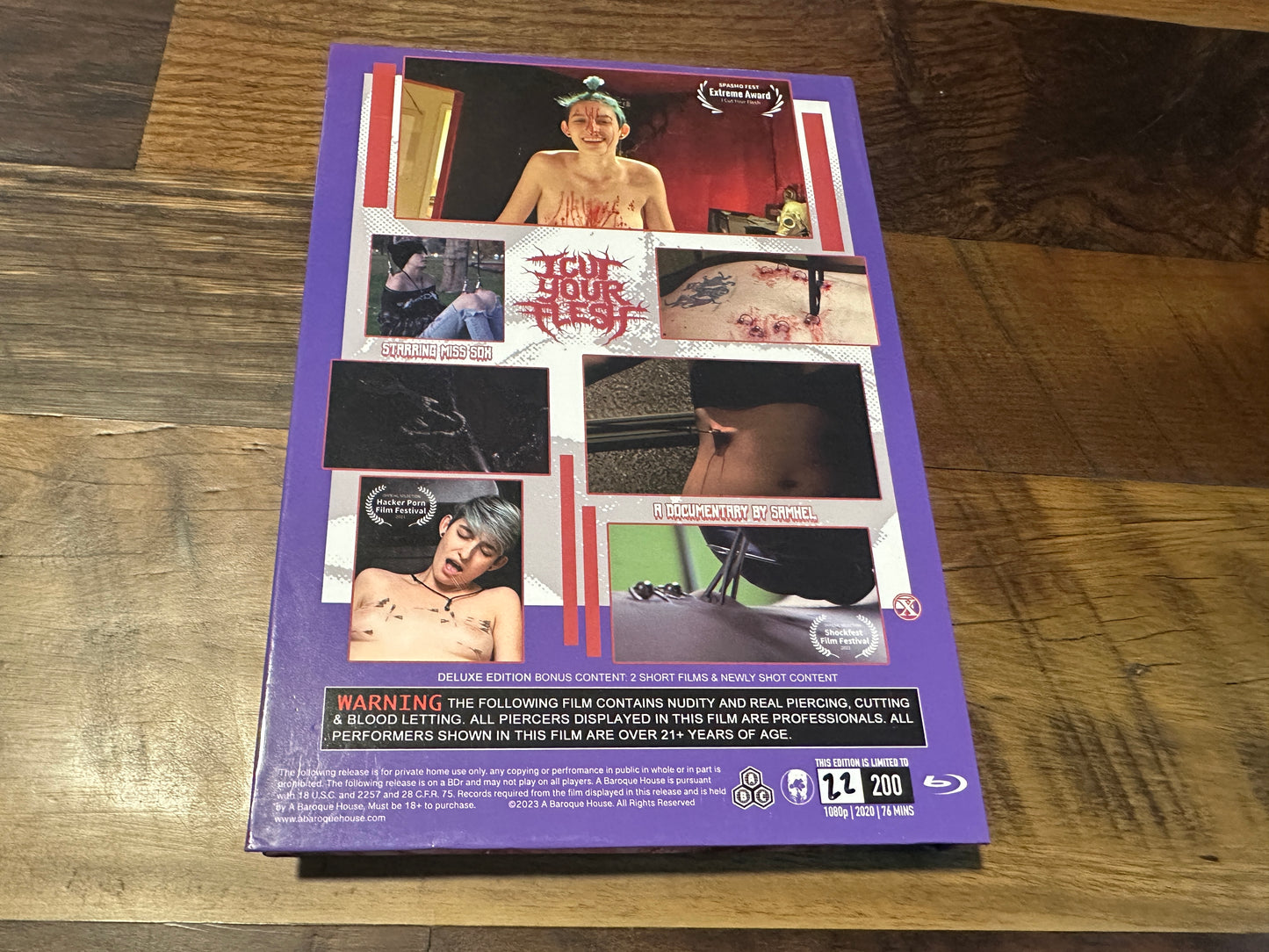 I Cut Your Flesh Blu ray-Rare Hard Box-ONLY 200 Made-Moving Fast Pictures-Limited Edition-Signed