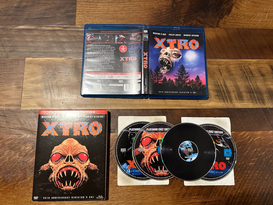 Xtro Blu ray/DVD/CD-35th Anniversary Ed-Slipcover-Region B-4 Disc