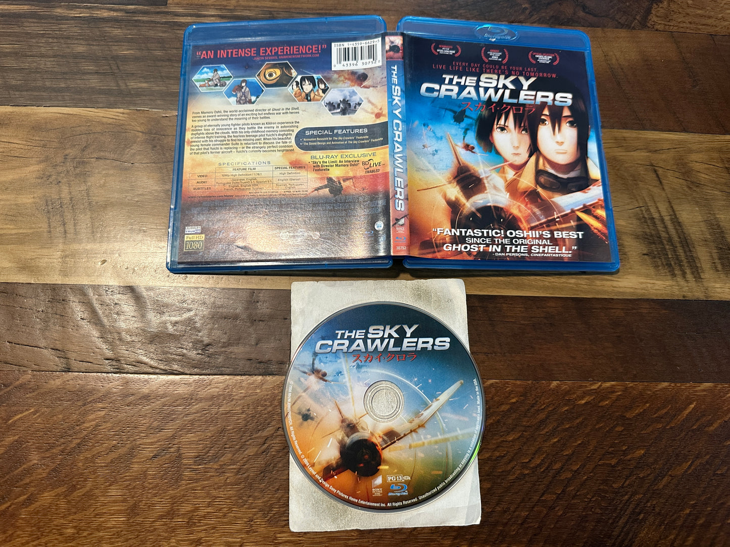 The Sky Crawlers (Blu ray, Sony Pictures, Widescreen, Region Free)