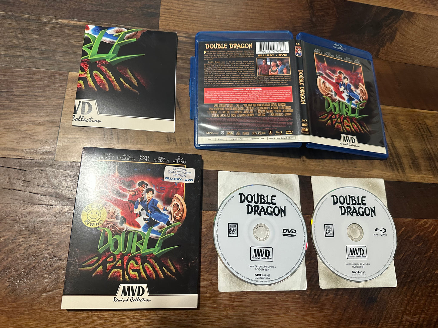 Double Dragon Blu ray/DVD-MVD Rewind Collection-Rare Slipcover-2 Disc-