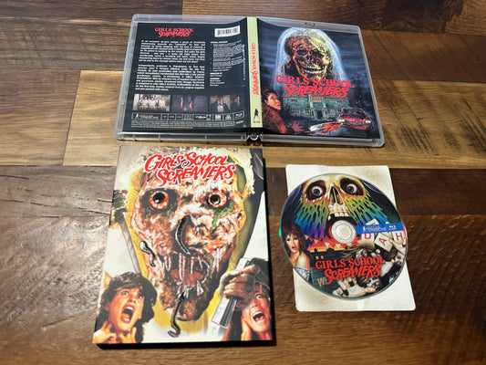 Girls School Screamers Blu ray-Vinegar Syndrome-Slipcover-80’s Horror