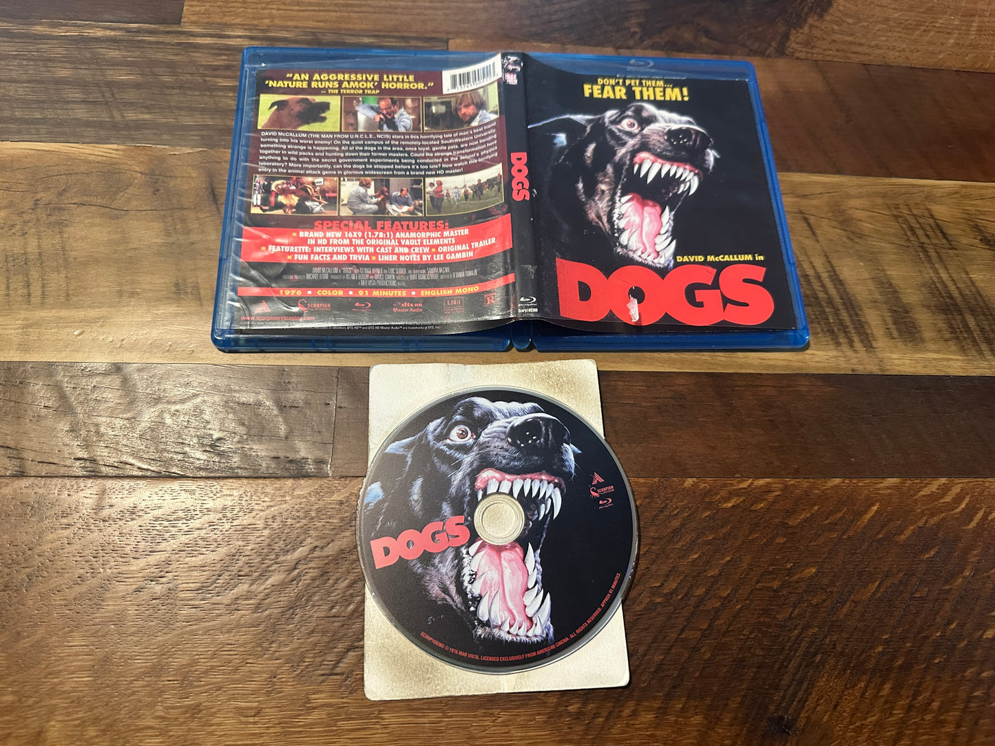 Dogs (Blu ray, Scorpion Releasing, 70’s Horror Classic, Widescreen)