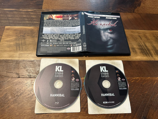 Hannibal 4K Ultra HD/Blu ray-Kino Lorber-2001 Horror-Anthony Hopkins-