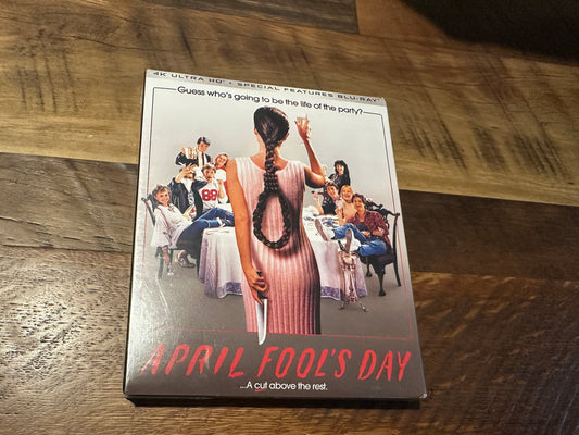 April Fool’s Day (4K Ultra HD, Kino Lorber, Classic Horror, 2 Disc, Slipcover, NEW)