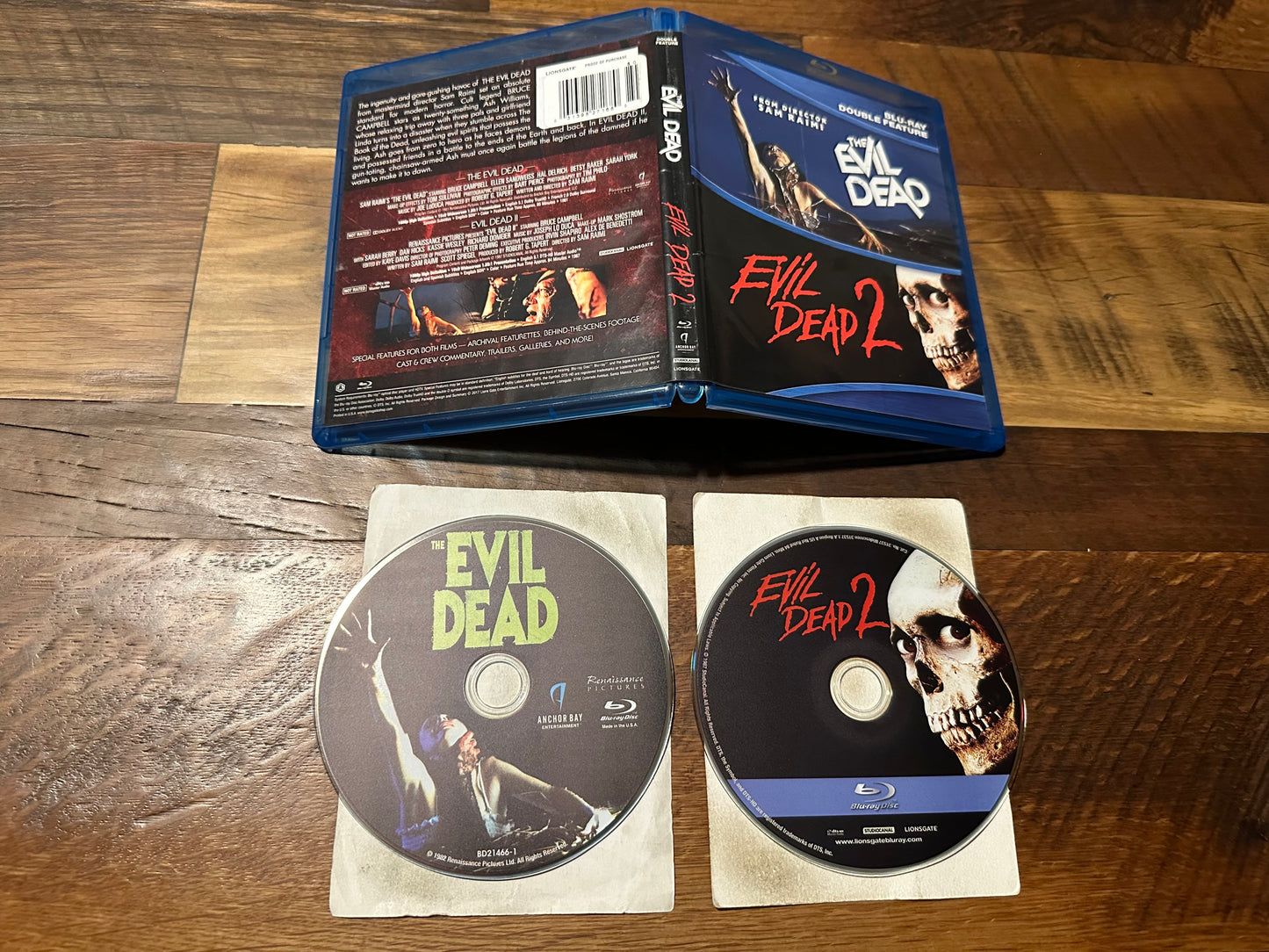 The Evil Dead & Evil Dead 2 Blu ray-Anchor Bay-Double Feature-OOP