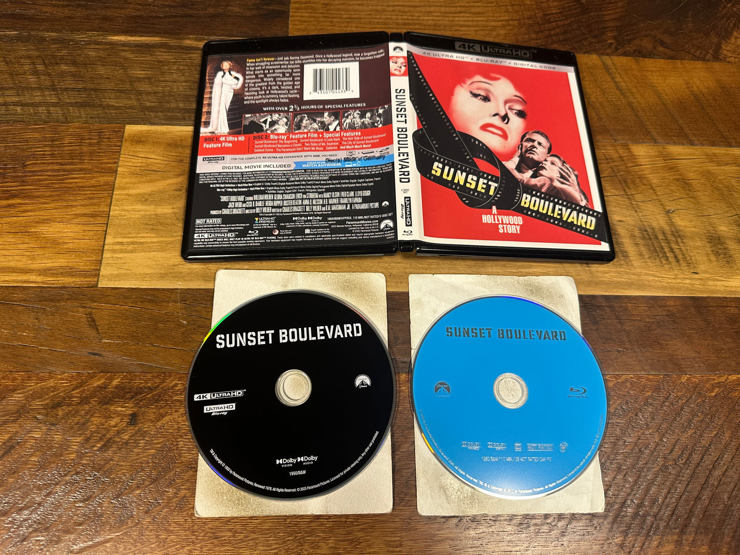 Sunset Boulevard (4K Ultra HD/Blu ray, Paramount, 2 Disc, 50’s Classic)