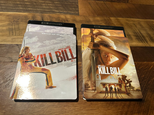 Kill Bill 1 & 2 (4K Ultra HD/Blu ray, Lionsgate, Quentin Tarantino, Slips, No Digitals)