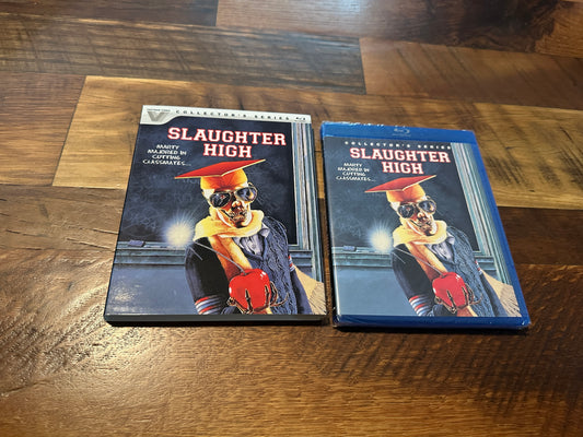 Slaughter High (Blu ray, Vestron Video, 80’s Horror, Collectors Ed, Slip, NEW)