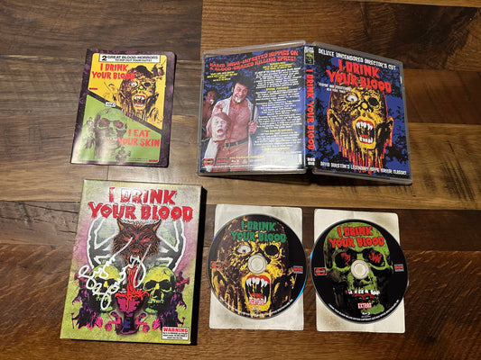 I Drink Your Blood (Blu ray, GrindHouse Releasing, 70’s Horror, Signed Slipcover)