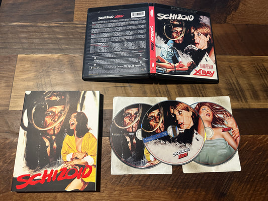 Schizoid & X-Ray 4k Ultra HD/Blu ray*Vinegar Syndrome*3 Disc*OOP Slipcover*