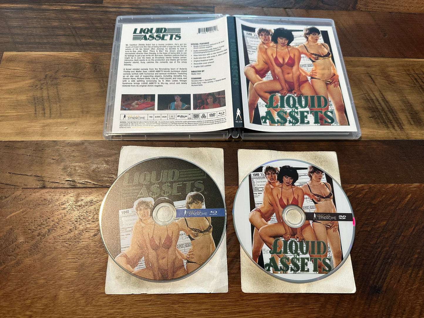 Liquid Assets Blu ray/DVD-Vinegar Syndrome-80’s Classic-2 Disc-Widescreen