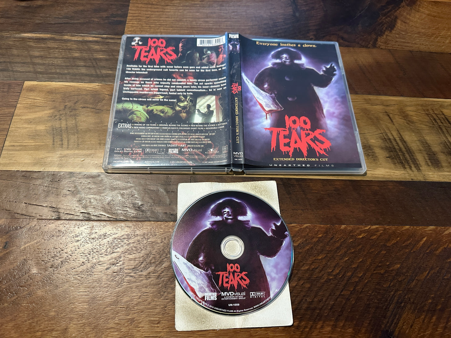 100 Tears (DVD, Unearthed Films, Extended Director’s Cut, Clown Horror)
