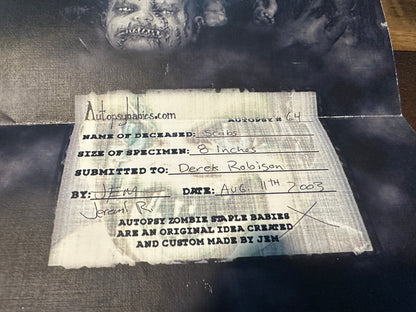 Scabs (Autopsy Babies, Only One Made, Death Certificate Included, 8 Inch Doll)