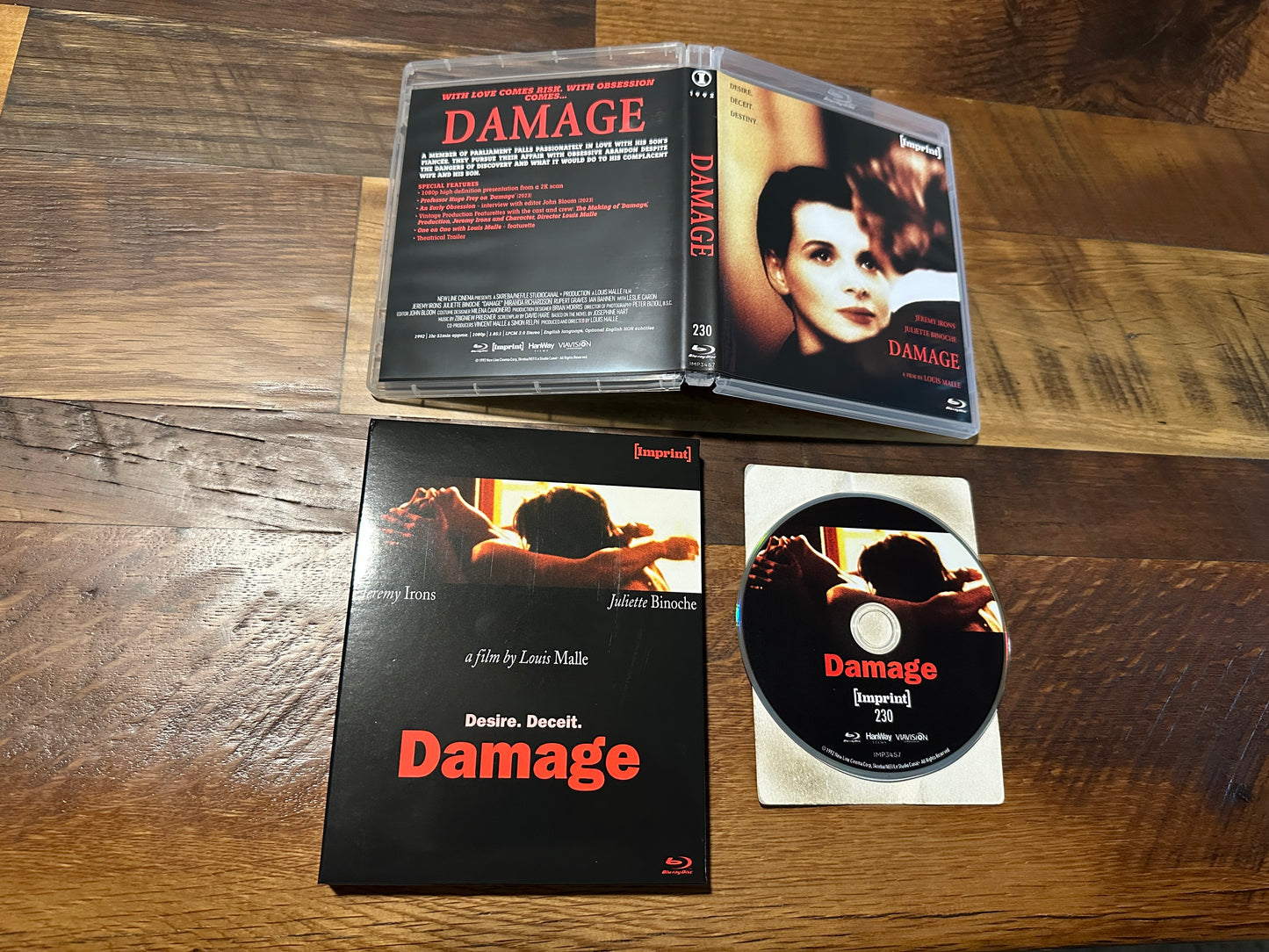 Damage (Blu ray, Imprint, Slipcase, Region Free, 90’s Classic, Widescreen)