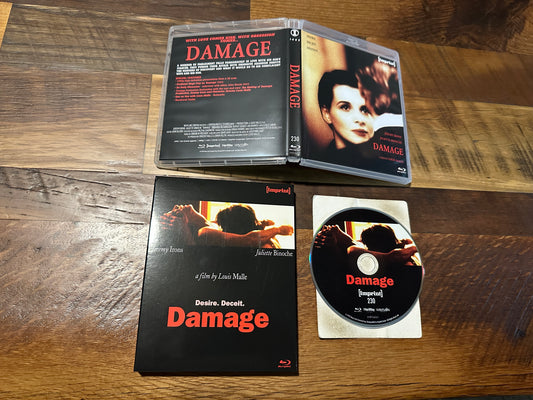 Damage (Blu ray, Imprint, Slipcase, Region Free, 90’s Classic, Widescreen)
