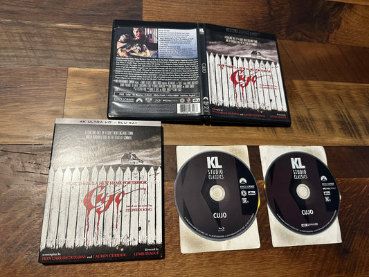 Cujo 4K Ultra HD/Blu ray-Kino Lorber-80’s Horror-2 Disc-Slipcover-