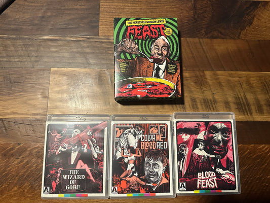 Herschell Gordon Lewis Feast Blu ray*Arrow Video*Special Ed*Region Free*Boxset*
